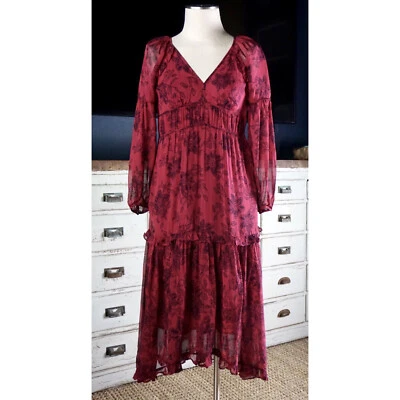 NWT New $178 Anthropologie Annabella Floral Romantic Boho Maxi Dress 4P Petite - Image 1 of 4