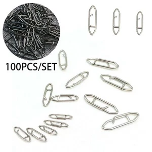 100 Stück Angeln Speed Clips Edelstahl Schnellwechsel Druckknöpfe Tackle Connector - Bild 1 von 12