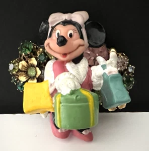 Mini Mouse Shopaholic Brooch Handmade by Mar Jon Vintage 1990s - Picture 1 of 10