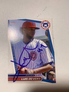 Luis Devers 2024 Signed Card South Bend Cubs IP Auto - Picture 1 of 1