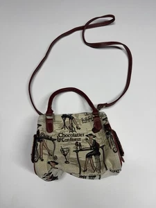 SIGNARE TAPESTRY Mini BAG ELEGANT LADIES COCKTAILS CHOCOLATE EUC - Picture 1 of 8