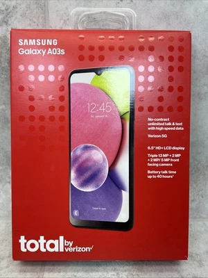 Samsung Galaxy A03s Smartphone - 32GB - Black (Verizon) 4G LTE - FACTORY SEALED - Image 1 of 3