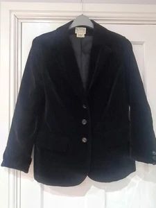 Vintage 1960’s black Velvet Jacket 100% Cotton by Butterfly For Prestige size 14 - Picture 1 of 5