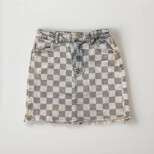 Art Class- Checkered Denim Girls Skirt Size L (10-12) - Picture 1 of 3