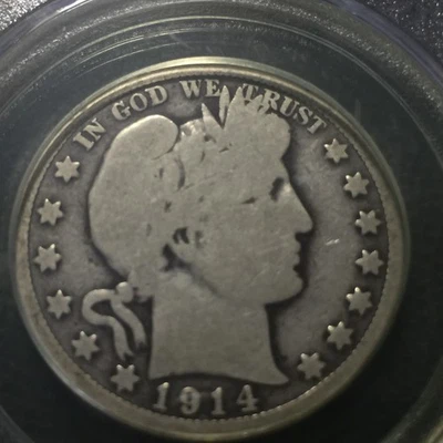 PCGS G-6 1914-p  Barber Half Dollar  L,Y and part of I,T #1 - Image 1 of 4