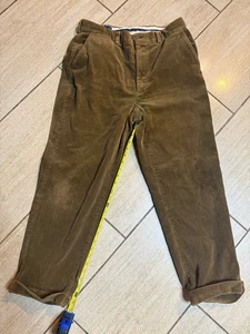 Polo Ralph Lauren Corduroy Pants Brown 90s Vintage Mens 34x 26 Preppy Trad Cords - Picture 1 of 5