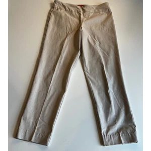 Krazy Larry Women's Faux Leather Pants Size 12 Textured Beige Trousers - Picture 1 of 8