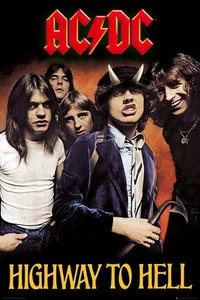 AC/DC HIGHWAY TO HELL COLOR GROUP POSTER 24x36 2020 NEW FREE SHIPPING - Picture 1 of 5