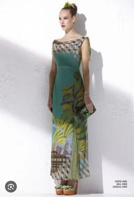 Maxi Vestido De Colección Y2K Save The Queen Cortina Cuello Malla Corbata Hombro L Foto 1 de 4