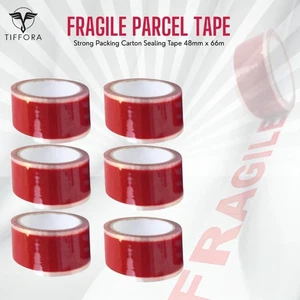 Zerbrechliches Packband Rollen - 48 mm x 66 m, strapazierfähiges Paket Verpackungsband UK - Bild 1 von 2