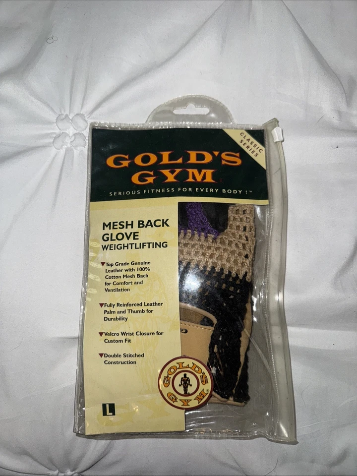 Golds, Gym Series Fitness , Mesh Bag, Glove, Weightlifting Size Large Purple Tan - Image 1 of 4