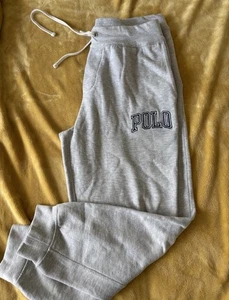 Polo Ralph Lauren Sweatpants Mens Blue label Spellout Embroidered 92 USA Bear - Picture 1 of 5