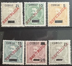 Juego de estampillas DP Congo Portugués 1912 SC 54-59 como nuevas - Imagen 1 de 1