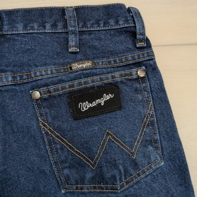 VTG Wrangler Jeans Mens 31x26 Cowboy Cut Silver Edition Blue Denim Black Patch - Image 1 of 4