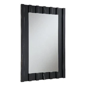 ACME Drisana Wood and Tempered Glass Rectangular Accent Mirror in Black Mirrored - Picture 1 of 5