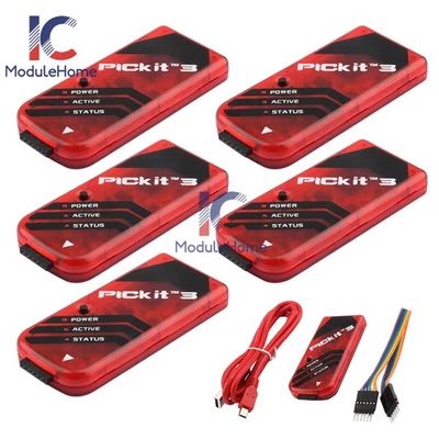 1-10PCS PICKIT3 Microchip Original MPLAB PICkit 3 In-Circuit Debugger Programmer - Photo 1/4