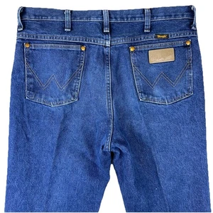 VTG Wrangler 936 Jeans Men's 33x34 Blue Cowboy Cut Slim Fit Western Pleated - Picture 1 of 12