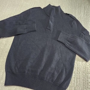 Banana Republic Combat Pullover Herren Medium Wollmischung Schulterklappen Cammando schwarz - Bild 1 von 10