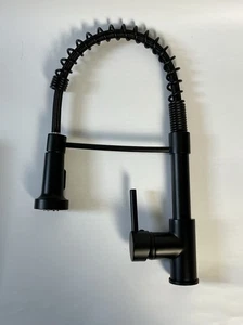 Küche Pull Down Feder Spültischarmatur 360 Rotation Warm Kalt Mischbatterie Matt Schwarz - Bild 1 von 11