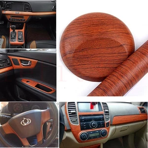 Wood Grain Textured Vinyl Wrap Sticker Decal Self-adhesive Car Internal Stickers - Foto 1 di 7