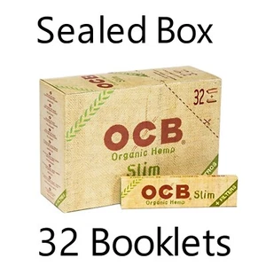 OCB Organic Hemp King Size Slim Rolling Paper + Filter Tips 32 Packs Sealed Box - Picture 1 of 7