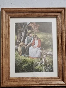 ART PRINT by Jim Daly Titled "Puppy Love" Litho on Cardboard, 8x10 - Picture 1 of 11