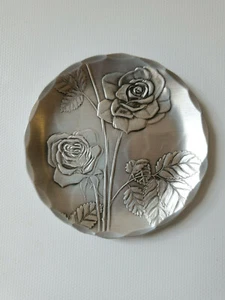 Wendell August Forge Rose 3 1/2" Coaster EUC Vintage - Picture 1 of 3