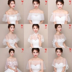 Bridal Lace Shrug Bolero Capes Tops Shawl Capelet Tippet Tutu Tulle Wedding Chic - Picture 1 of 26
