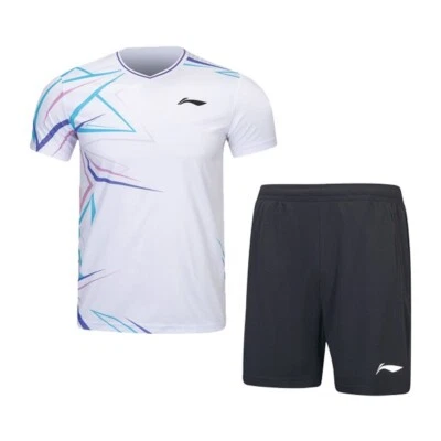 Li-Ning Badminton Training Suit Men's Sports T-Shirts Shorts AsiaFit AATU051-2 - Image 1 of 4