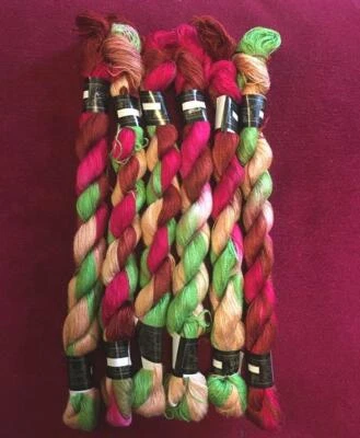 6 x cotton thread skeins embroidery floss thread , Variegated mix shade skeins - Image 1 of 3
