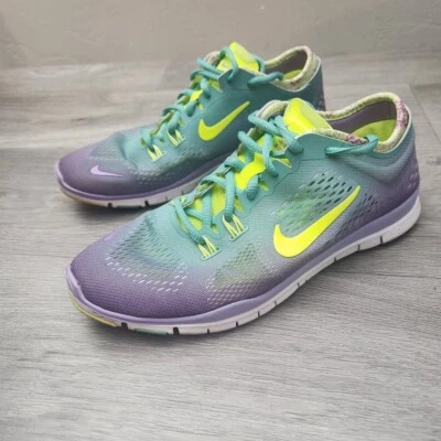 Nike Free Fit TR 4 verde azulado púrpura talla 7 malla transpirable correr ligero cardio Foto 1 de 4