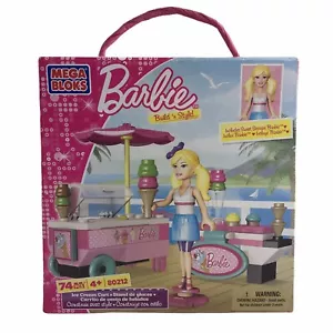 Barbie Mega Bloks 2012 carro de helados soporte juguete 74 piezas nuevo en caja - Imagen 1 de 3