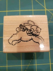 D.O.T. Conejo de Pascua S "Hopping Hare". Lindo peine de sello de goma vintage B8 - Imagen 1 de 6