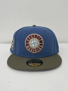 New Era Hat Club Seattle Mariners Outdoor MLB 40th Patch Fitted Cap Hat 7 3/8 - Picture 1 of 4