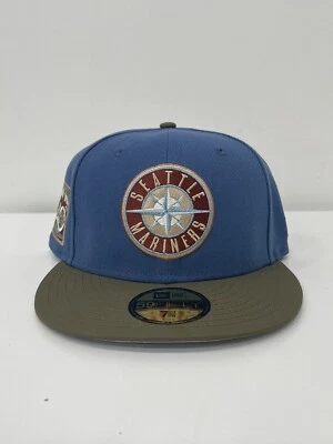 New Era Hat Club Seattle Mariners Outdoor MLB 40th Patch Fitted Cap Hat 7 3/8 - Image 1 of 4