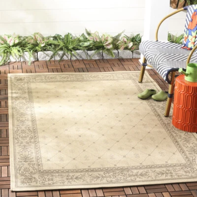 SAFAVIEH Outdoor CY2326-3001 Courtyard Natural / Brown Rug - Image 1 of 4