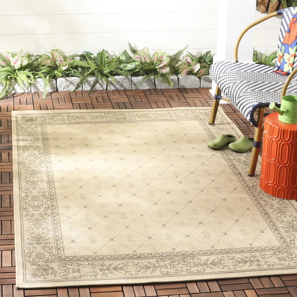 SAFAVIEH Outdoor CY2326-3001 Courtyard Natural / Brown Rug - Image 1 of 4