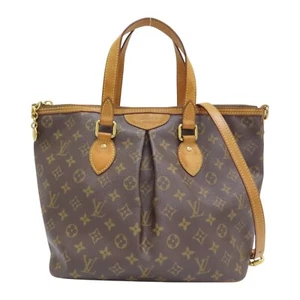 LOUIS VUITTON Palermo PM Shoulder Handbag Monogram Canvas Brown M40145 - Picture 1 of 21