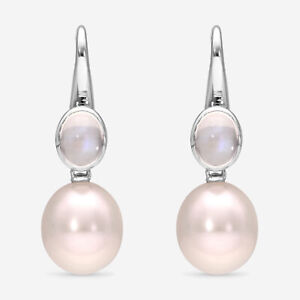Assael 18K White Gold Blue Moonstone And South Sea Pearl Drop Earrings