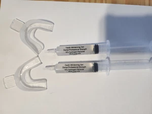 TEETH WHITENING GEL and 2 TRAYS 16% HYDROGEN PEROXIDE 2-10ml - Picture 1 of 5