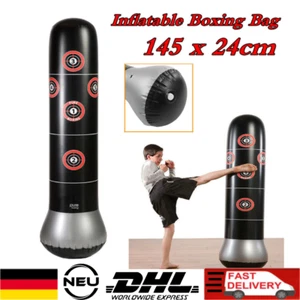Faltbar Aufblasbar Boxsack Set Boxhandschuhe Sandsack für Erwachsene Kinder NEU - Bild 1 von 14