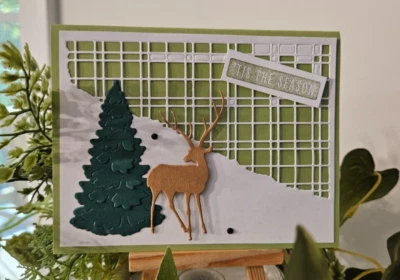 KIT DE TARJETAS DE ESTAMPACIÓN - CIERVO Y ÁRBOL ES LA TEMPORADA Hace 4 - Set #XS-40 Foto 1 de 2