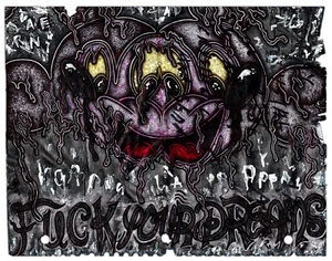 Original JUSTIN AERNI circa 2020 PAINTING outsider art :  "F**K YOUR DREAMS" - Picture 1 of 1