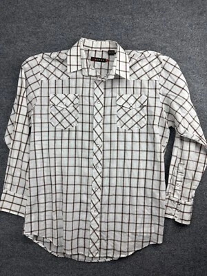 Roper Western Shirt Men's XLT White Check Pearl Snap Cowboy Rodeo - Image 1 of 4