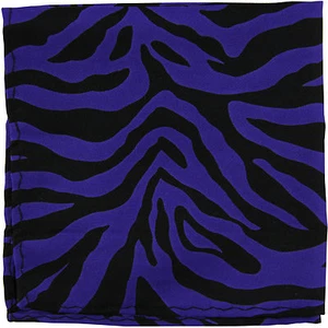 New Men's Polyester Woven zebra pocket square hankie only purple formal party - Picture 1 of 2
