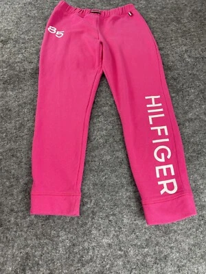 Tommy Hilfiger Pantalones de chándal Niñas 16 XL Rosa Joggers Logo Cónico Pull On N204 Foto 1 de 4