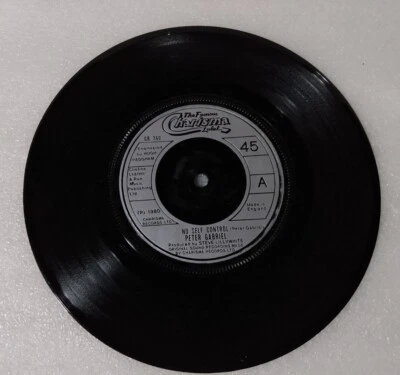 Perter Gabriel No Self Control 45 LP Record 7" CB 360 - Image 1 of 4