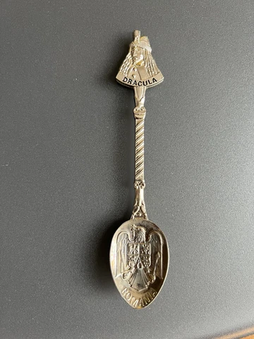 Vintage VERY RARE Dracula Coffee SPOON Silver Cover