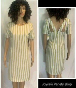 XOXO Summer Dress Yellow & White Stripe Peek-a-Boo Back Many Sizes - Picture 1 of 20