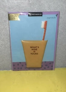 New Papyrus Bird & Quill Refinery29 What's Mine is Yours Couples Card Toothbrush - Picture 1 of 2